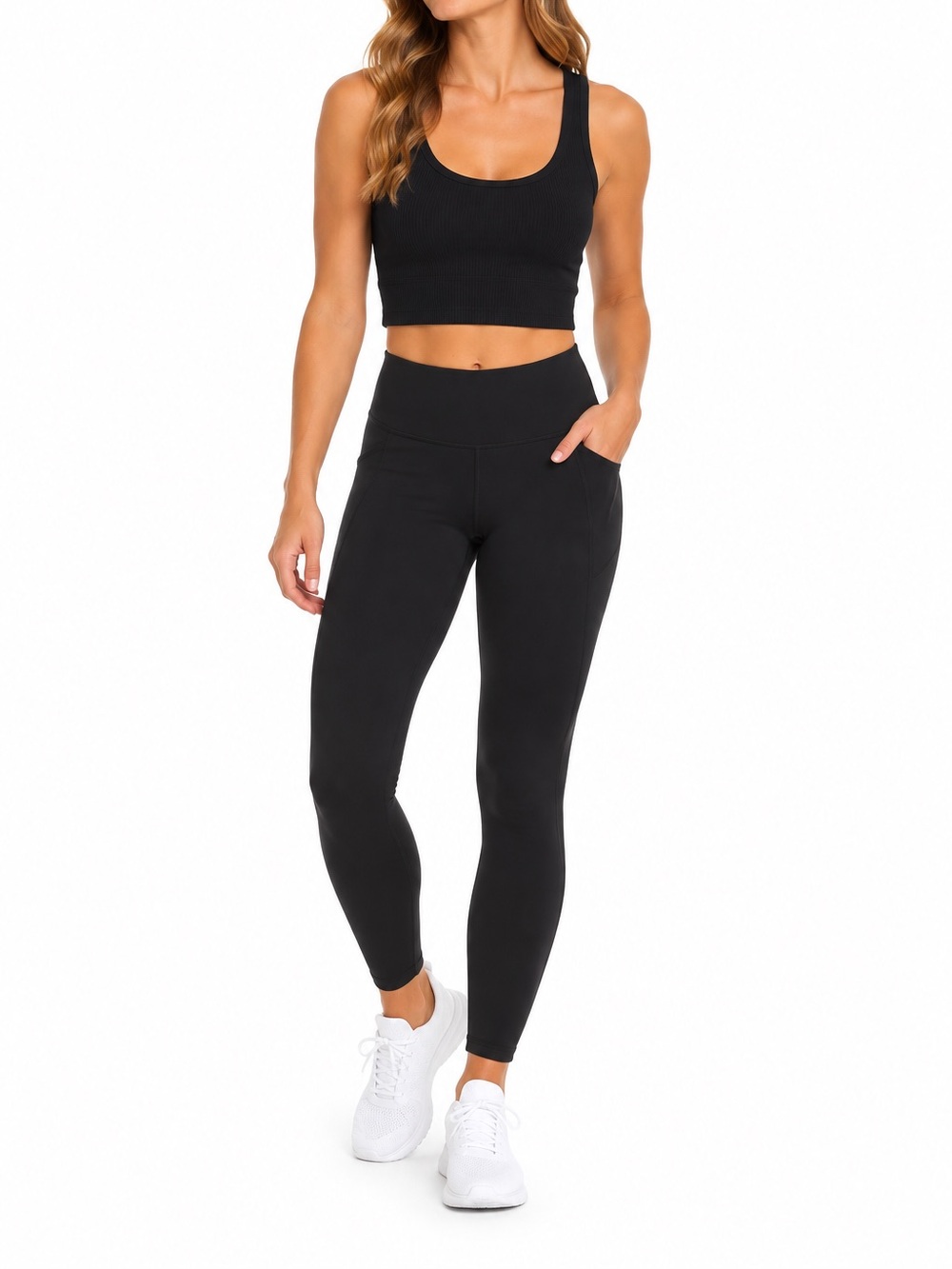Dynamic Size Small Black Ribbed Crop Top Tank Top